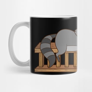 A cute, cheeky raccoon is sleeping. Mug